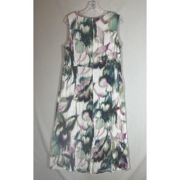 Habitat Tropical Sleeveless Dress Large Colorful Pockets Abstract Art To Wear - Picture 3 of 9